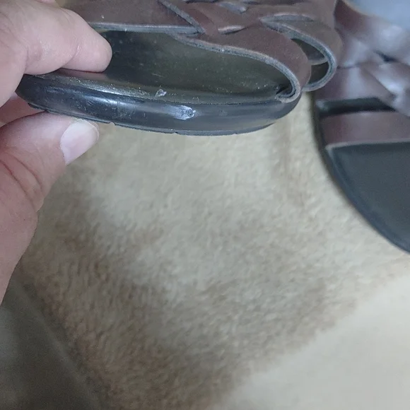 Nine West size 7 1\2 slide sandals. Brown - Picture 4 of 4